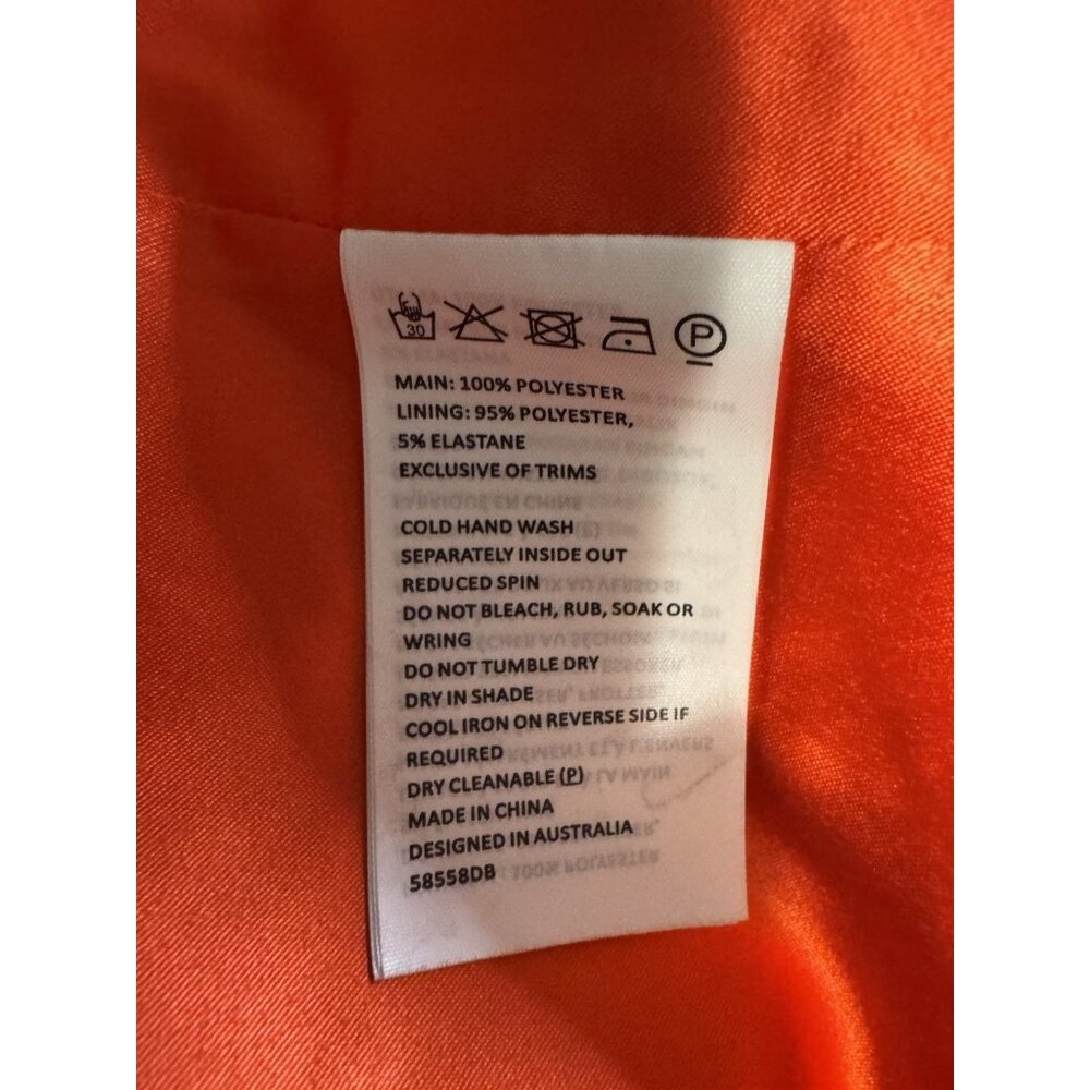 Bardot XS Veinna Dress US 2 Flame Orange Corset Midi Pencil Cut Out NEW - Picture 12 of 15